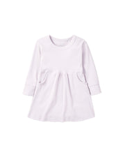 Long Sleeve Ribbed Dress - Lilac