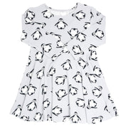 Swirly Girl Dress - Geo Penguin