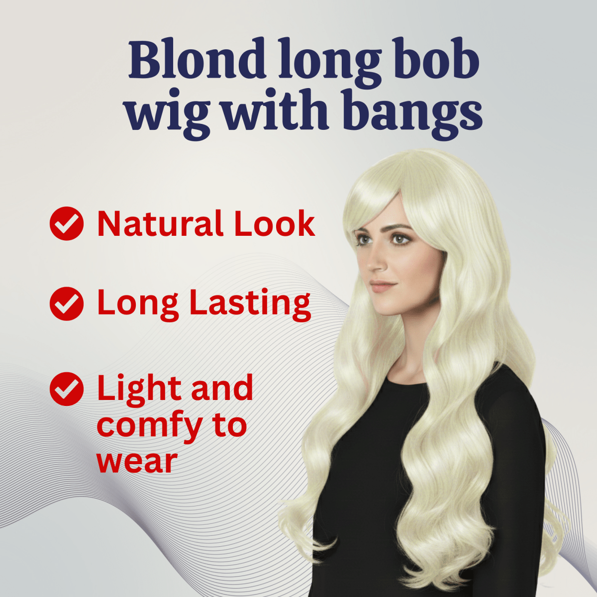 Long Wavy Wig With Bangs