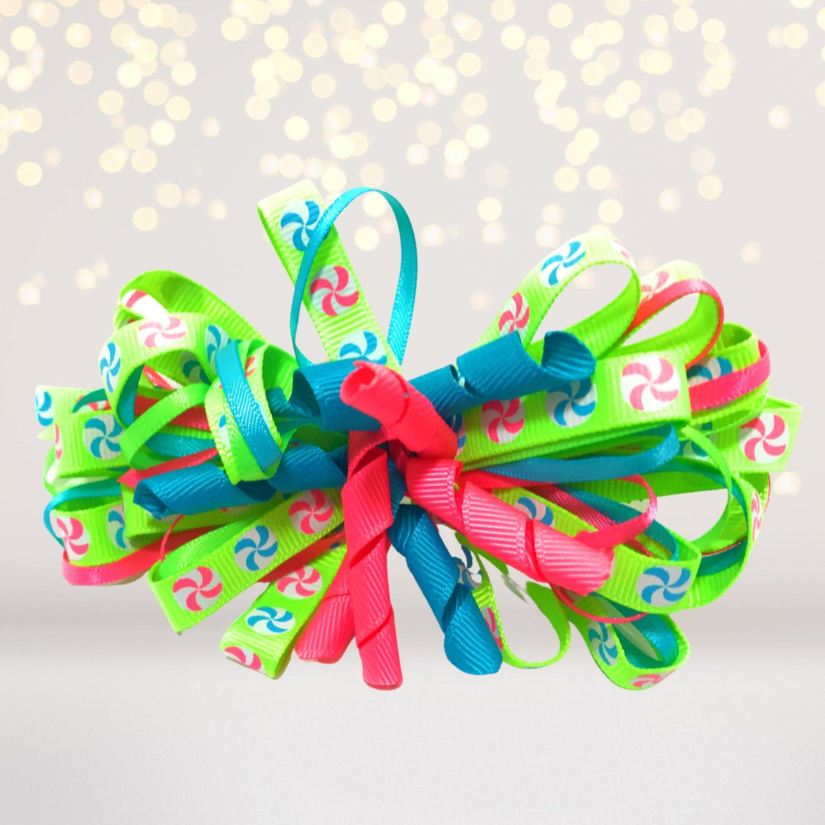 Loopy Hair Bow, Girls Puff Loopy Hair Bow Clip