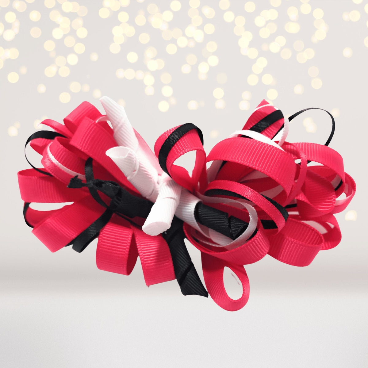 Loopy Hair Bow, Girls Puff Loopy Hair Bow Clip