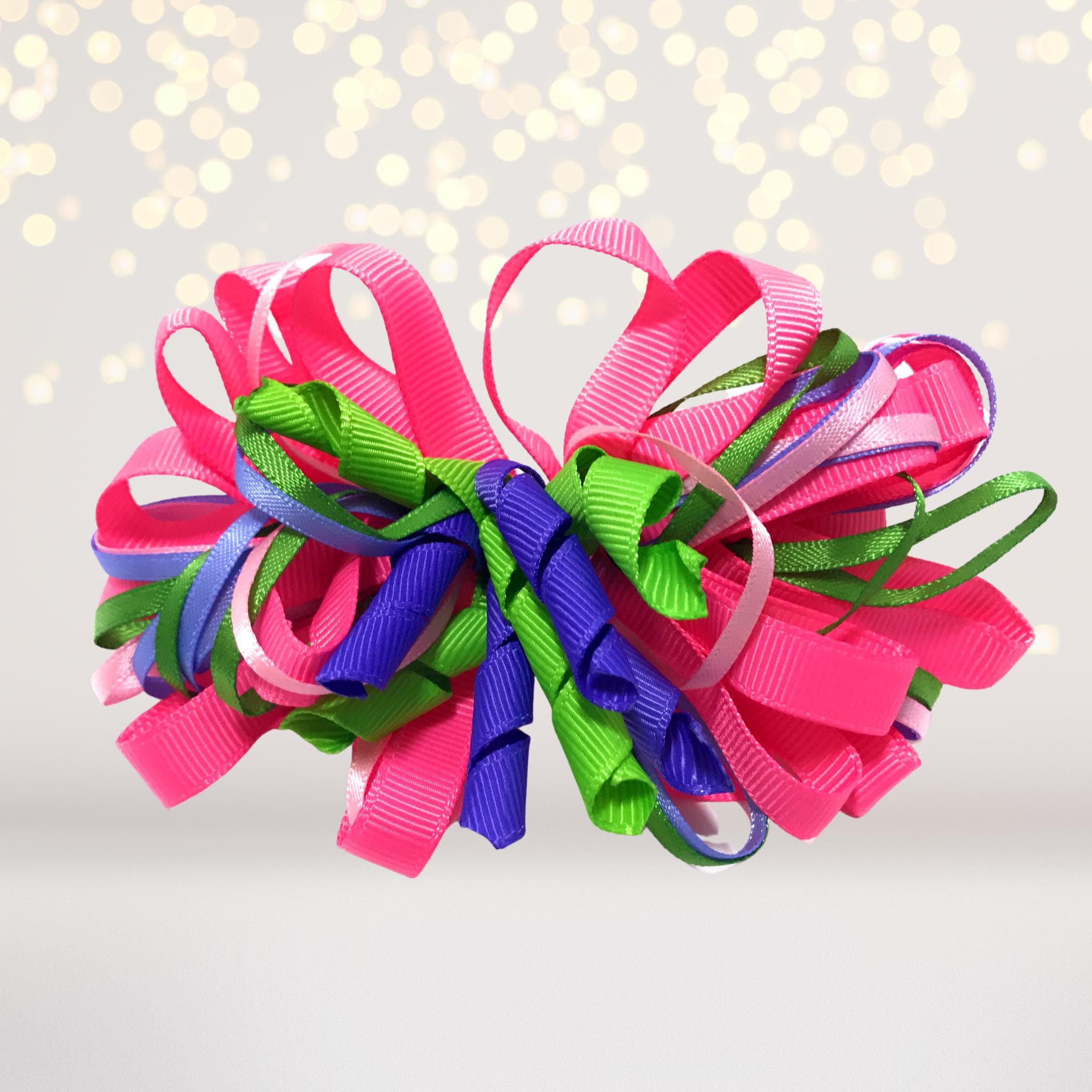 Loopy Hair Bow, Girls Puff Loopy Hair Bow Clip