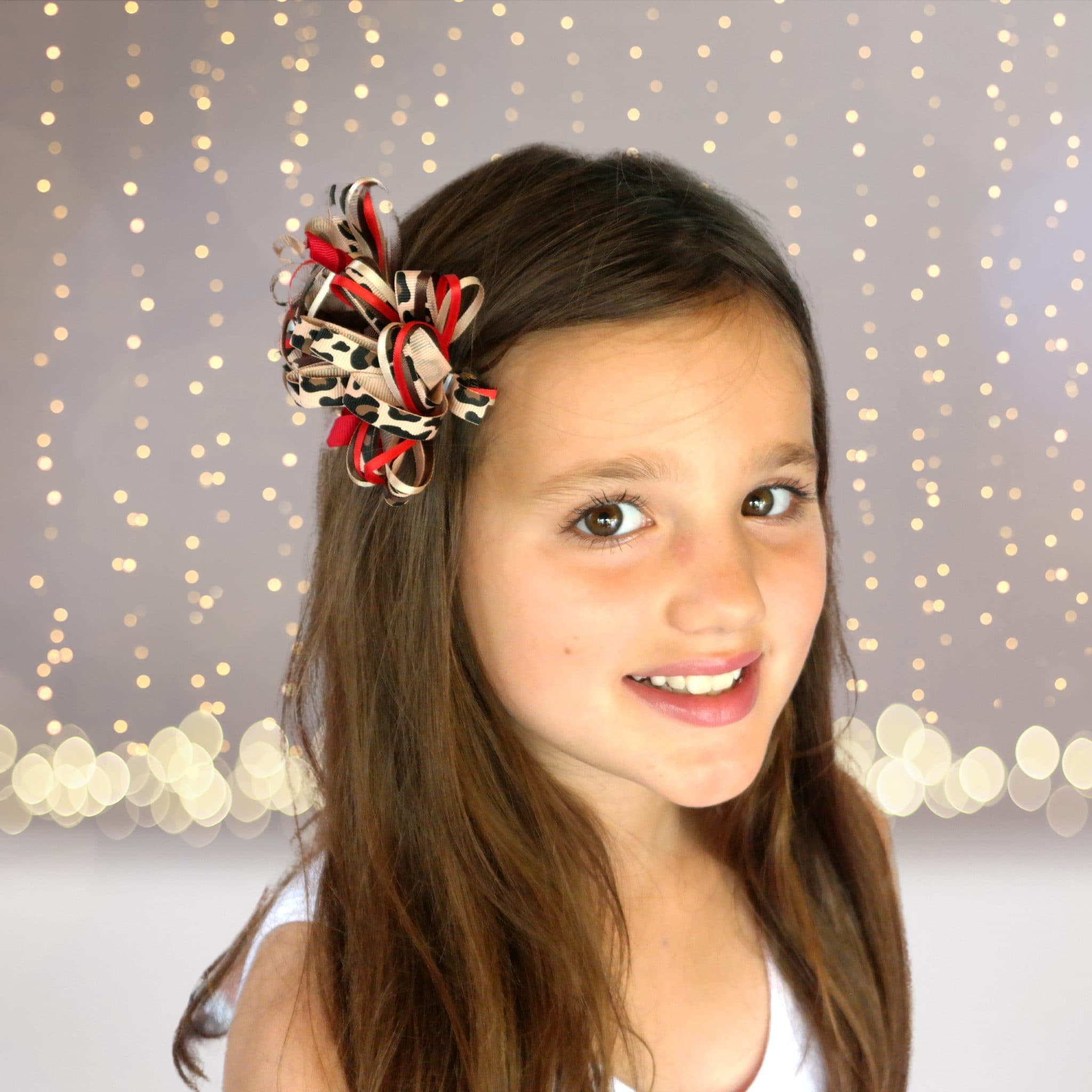 Loopy Hair Bow, Girls Puff Loopy Hair Bow Clip