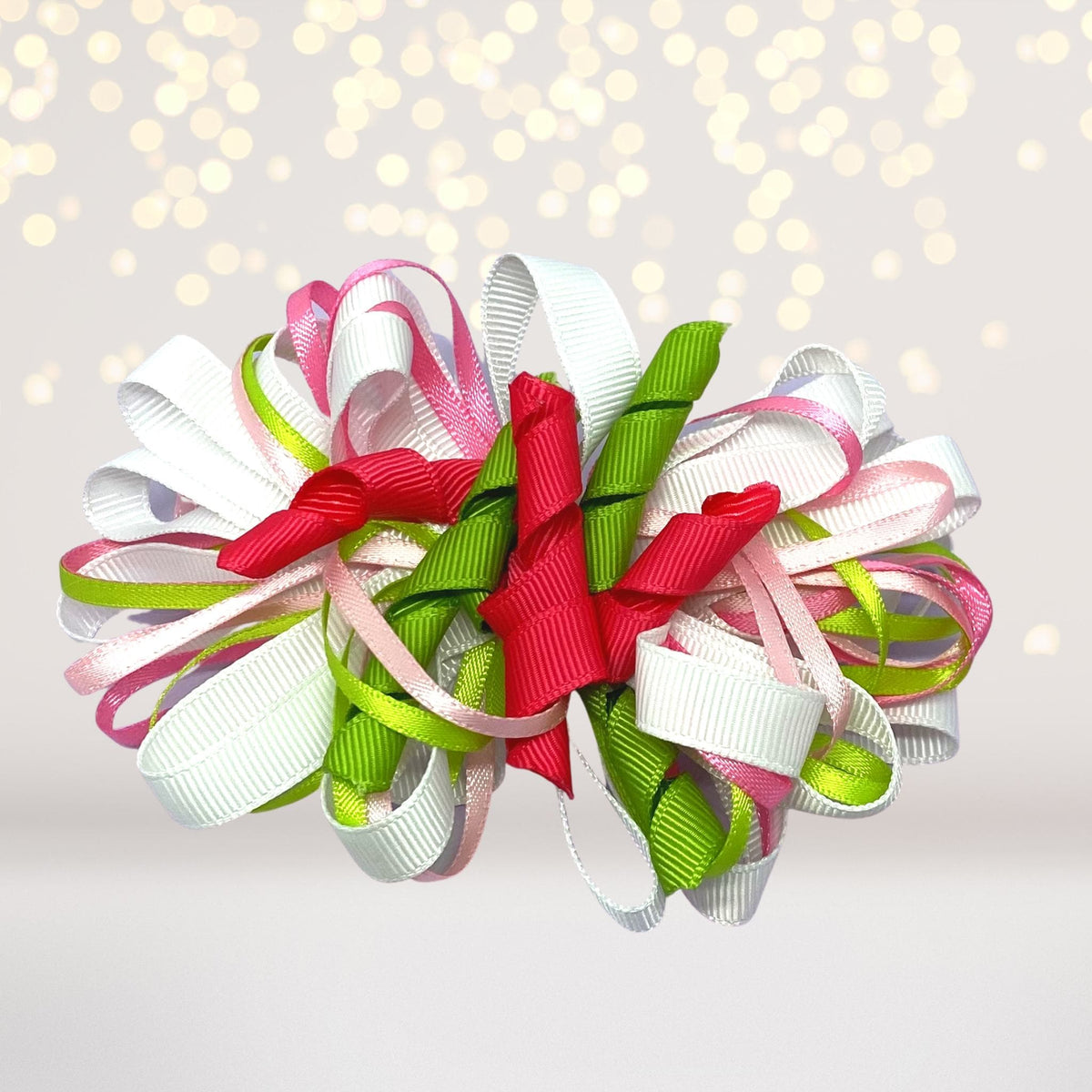 Loopy Hair Bow, Girls Puff Loopy Hair Bow Clip