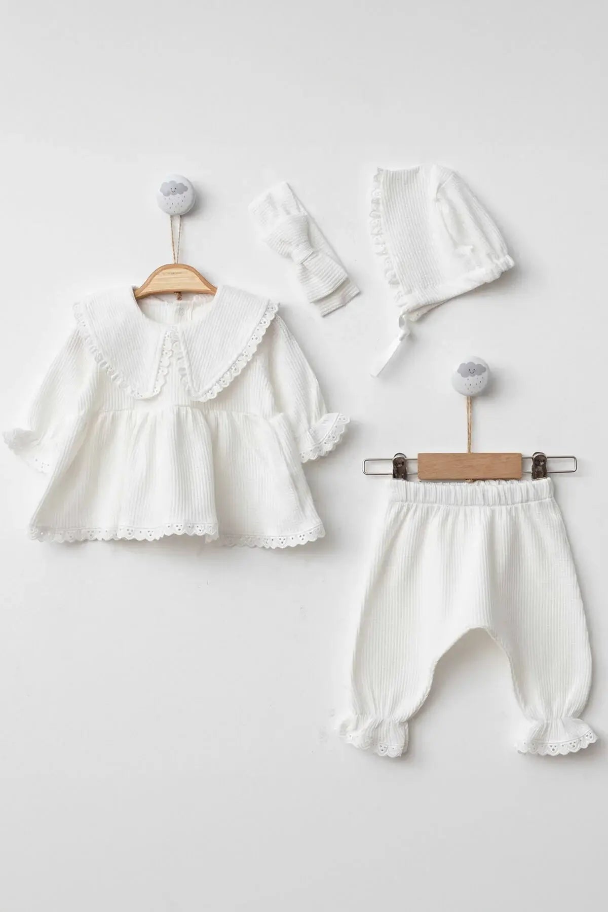 Lora Ecru Baby Dress Set