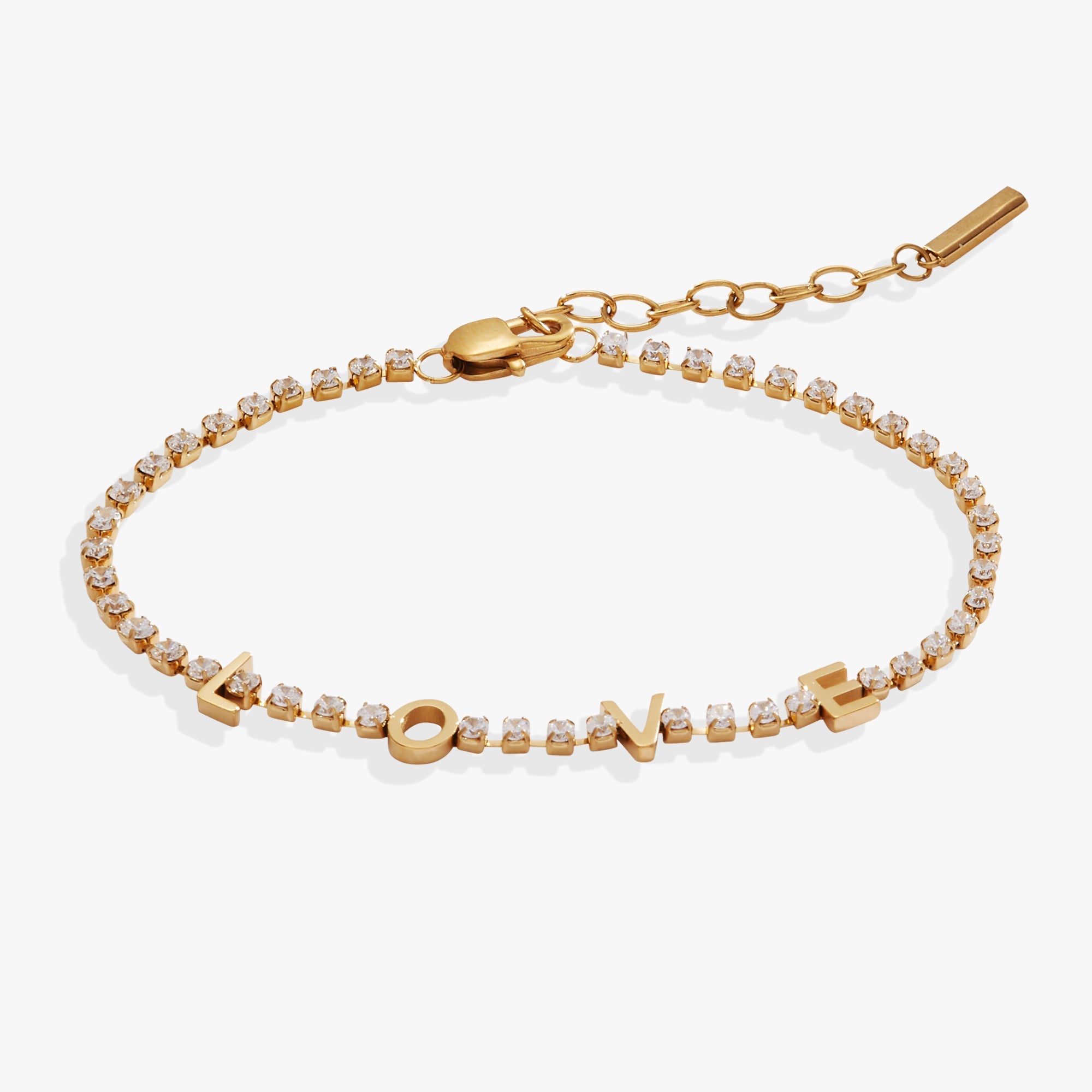 “love” Crystal Tennis Bracelet