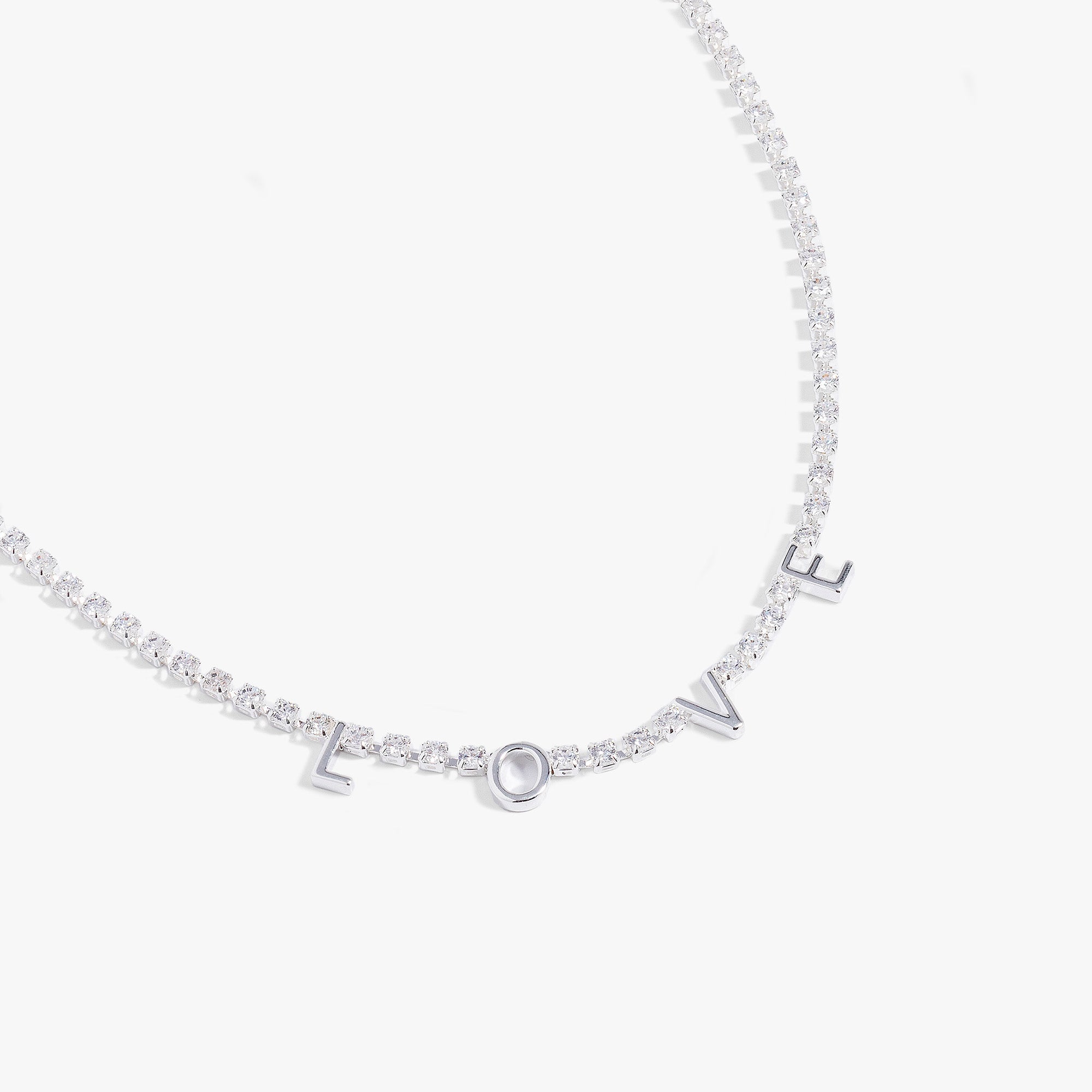 "love" Crystal Tennis Necklace