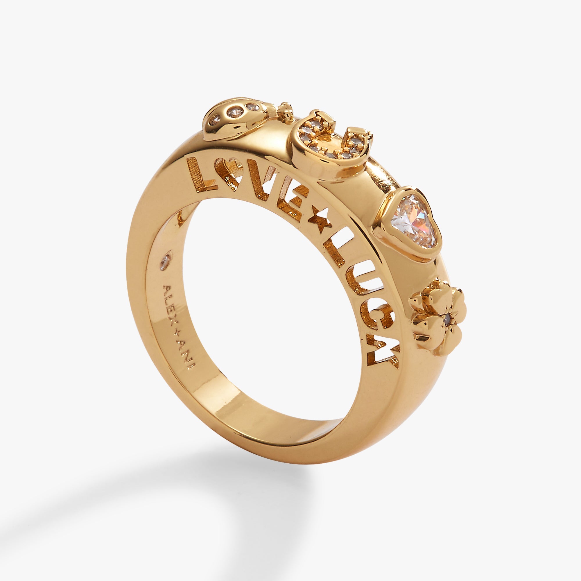 Love And Luck Open Domed Ring