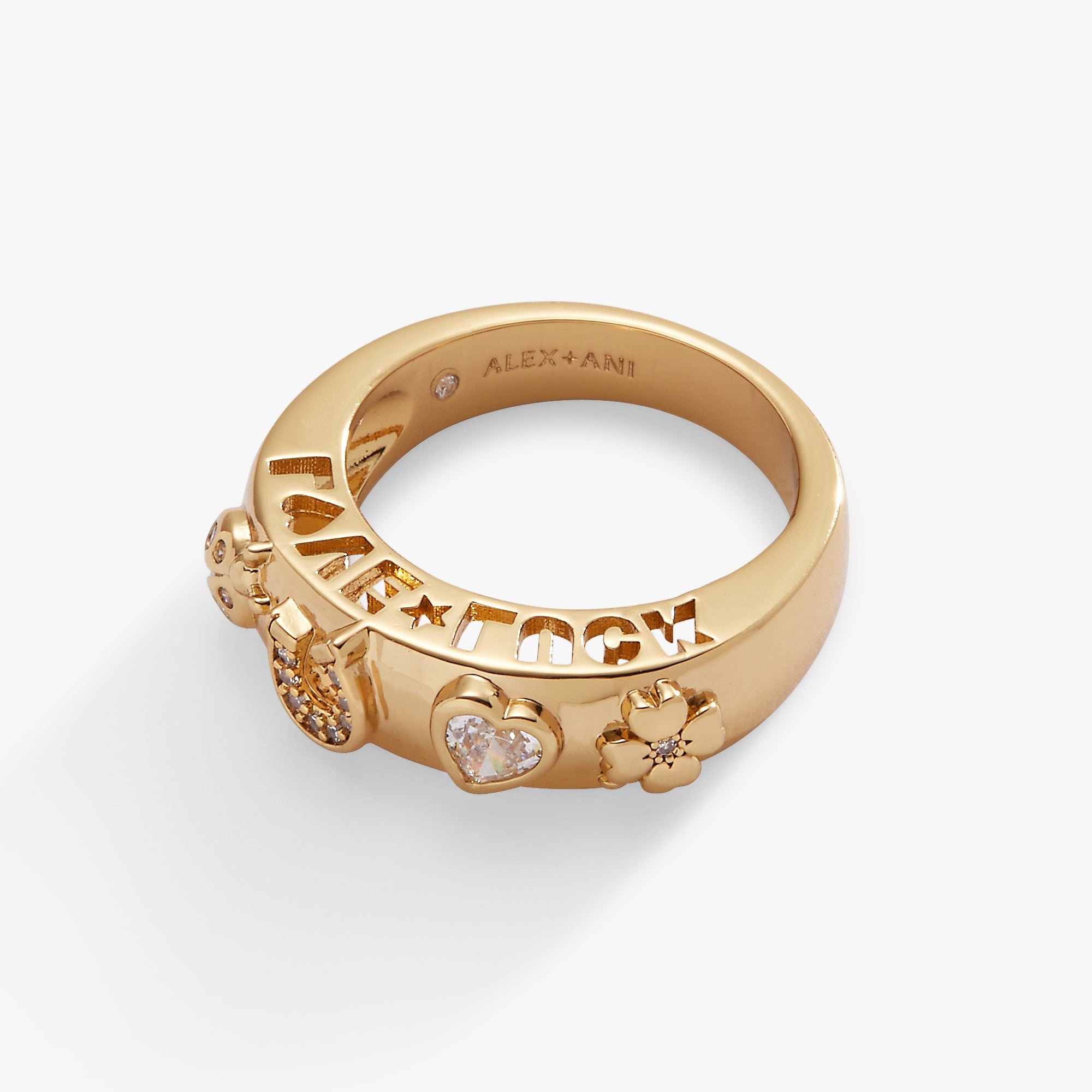 Love And Luck Open Domed Ring