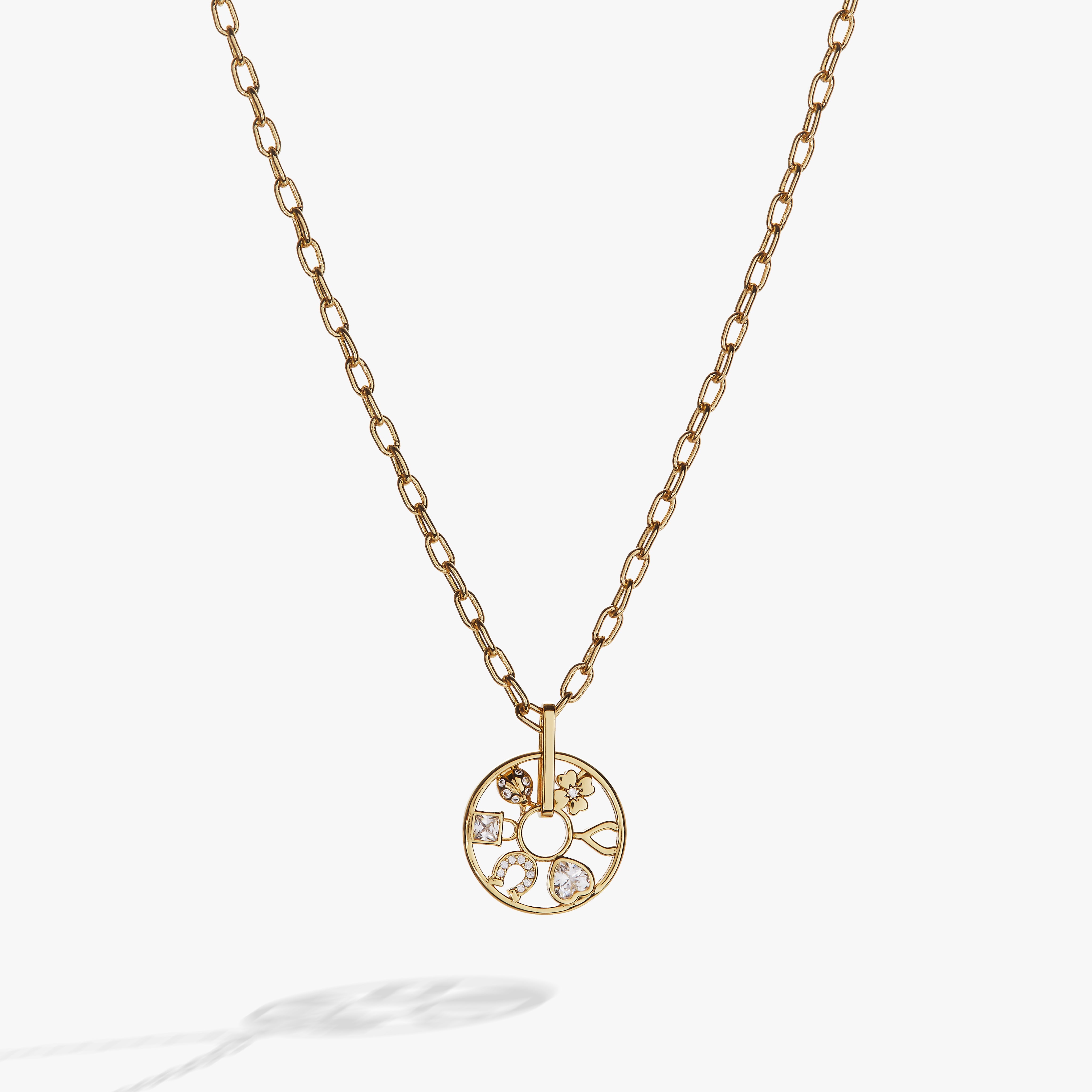 Love And Luck Wheel Charm Necklace