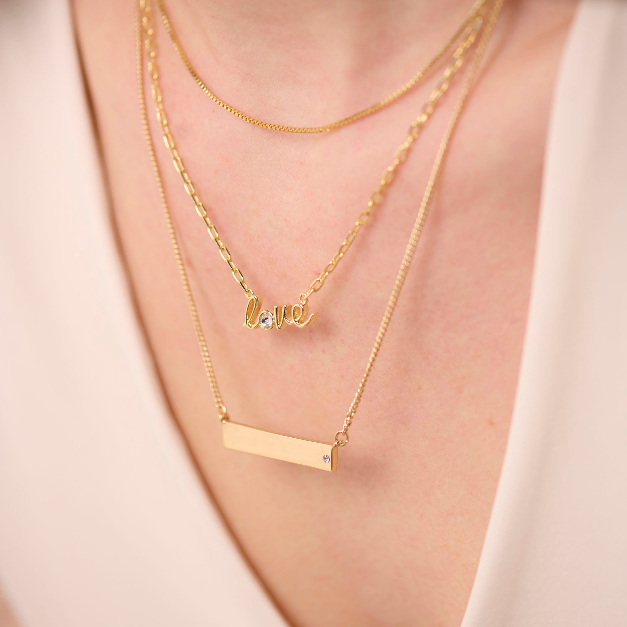 Bar Necklace With Crystal Accent