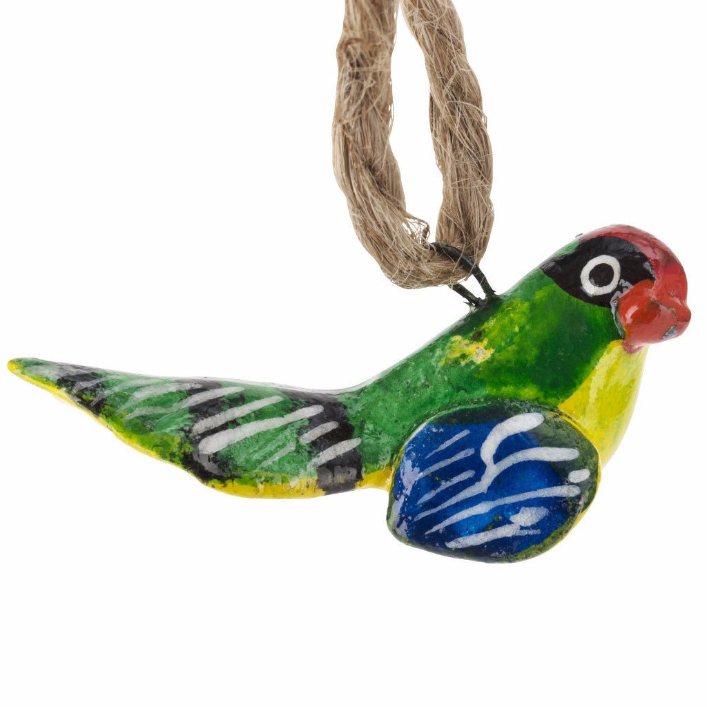 Lovebird Christmas Ornament Hand Painted Ceramic