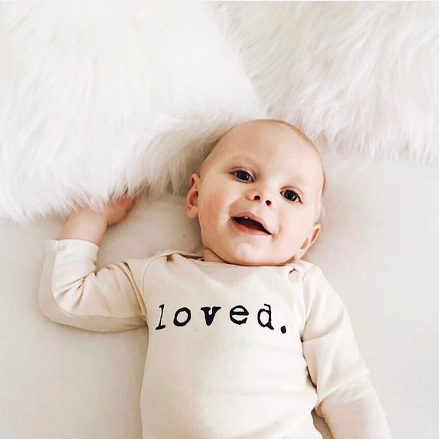 Loved. Organic Cotton Baby Bodysuit Long Sleeve