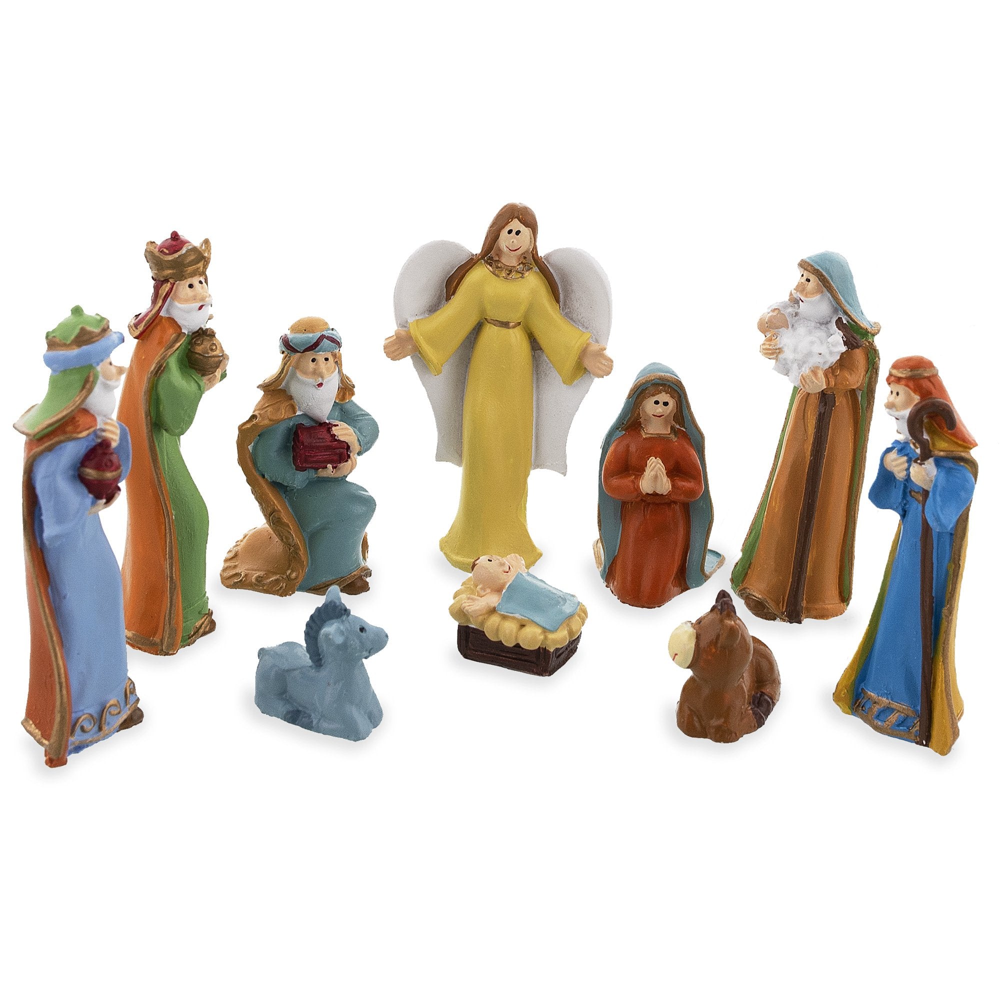 Set Of 10 Miniature Nativity Scene Gift Set Figurines