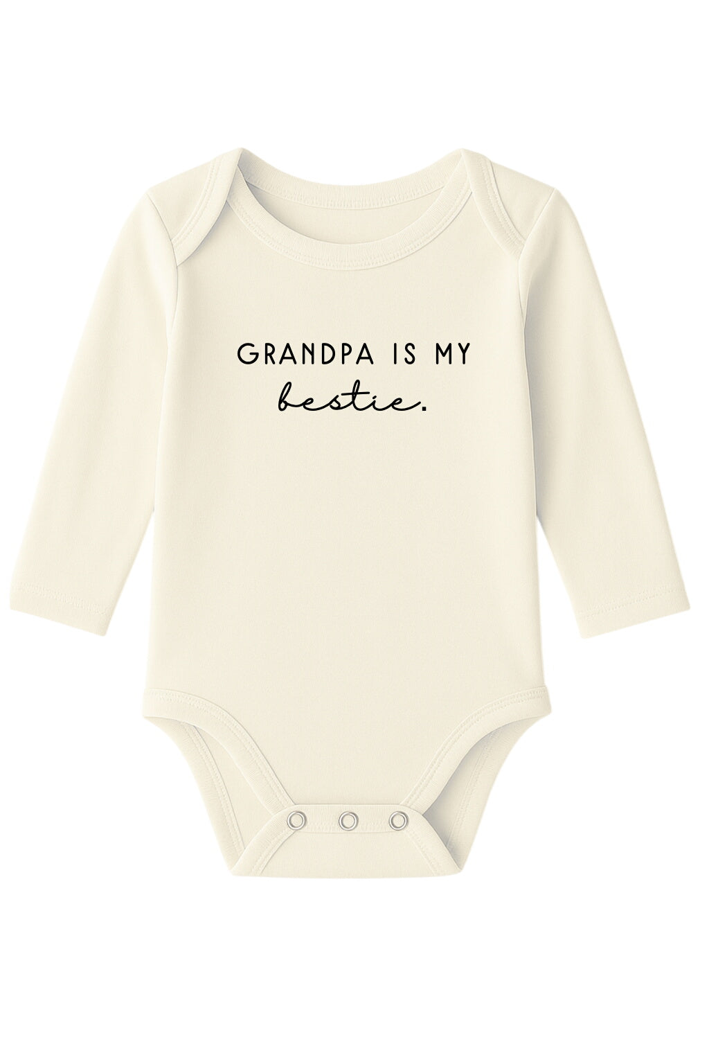Grandpa Is My Bestie Organic Baby Bodysuit Long Sleeve