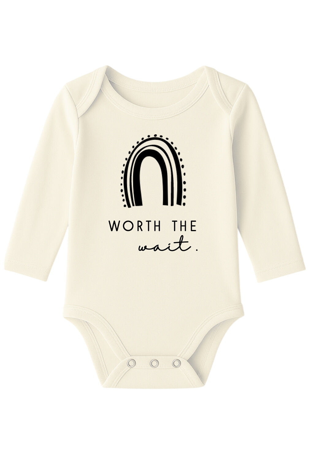Worth The Wait Organic Cotton Baby Bodysuit Long Sleeve