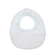 Lucas | Boys White & Beige Gingham Cotton Bib