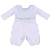 Lucas | Boys Blue & White Quilted Cotton Romper