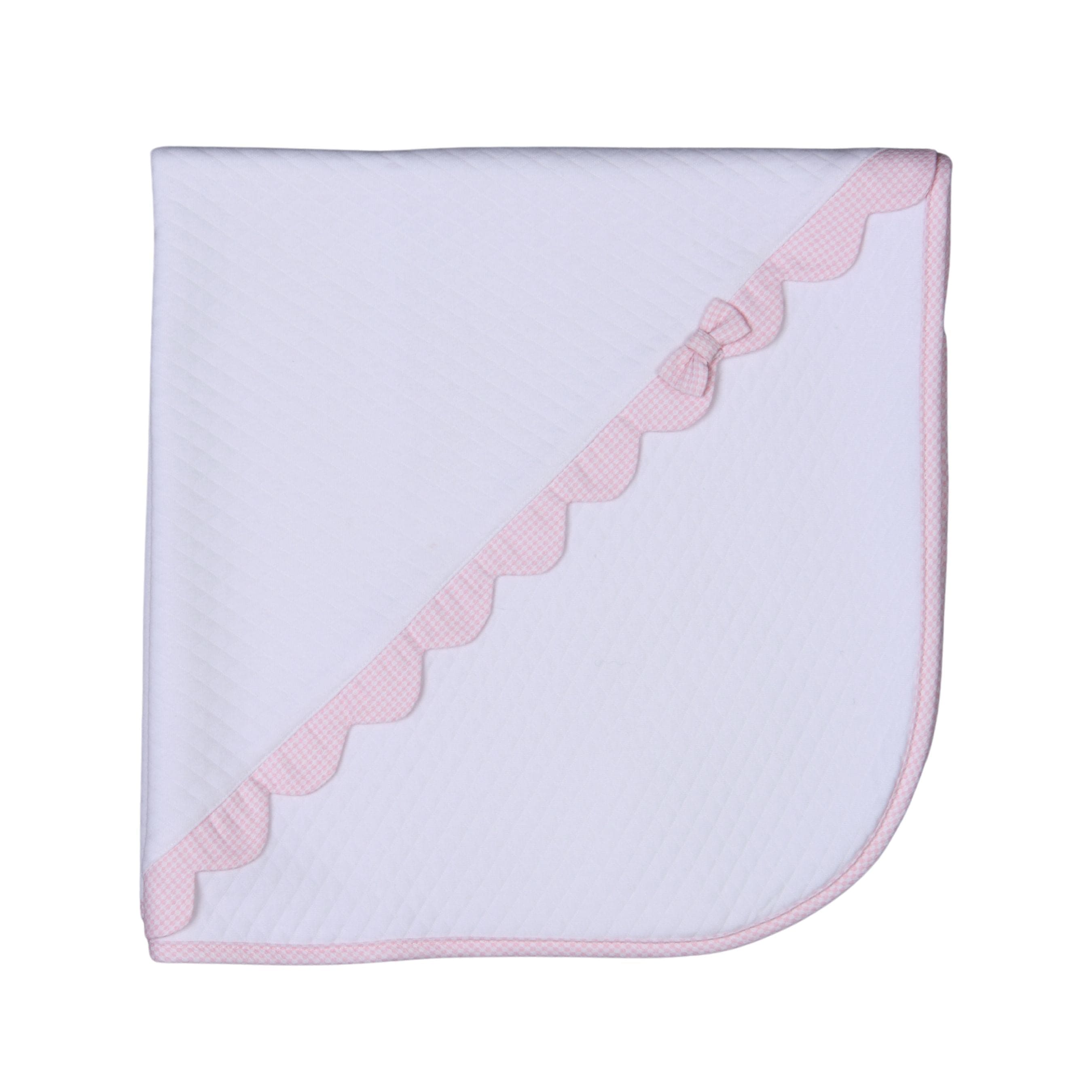 Lucy | Girls Pink & White Quilted Cotton Blanket