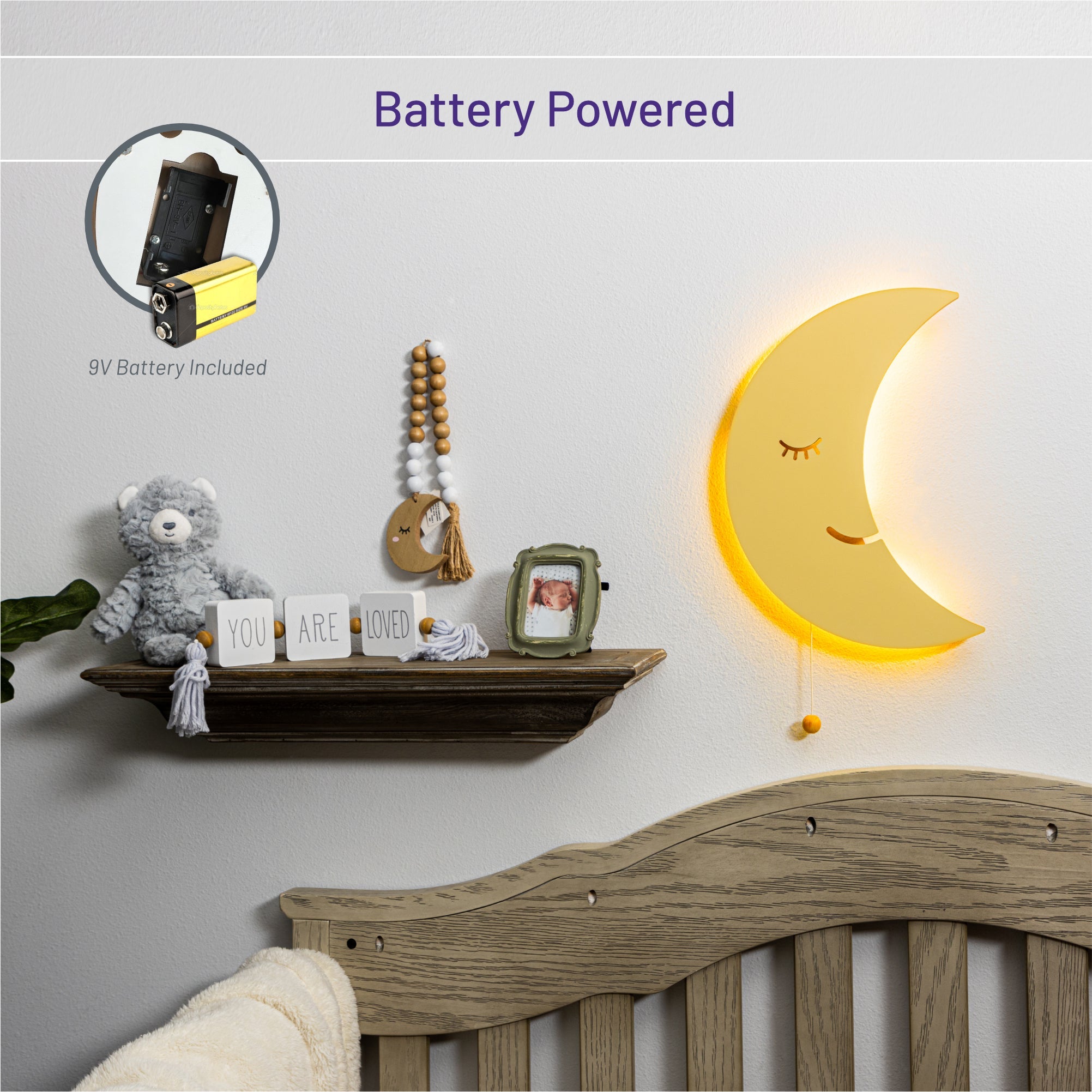 Lumidreams Wall Light - Kid's Decor Nightlight Moon