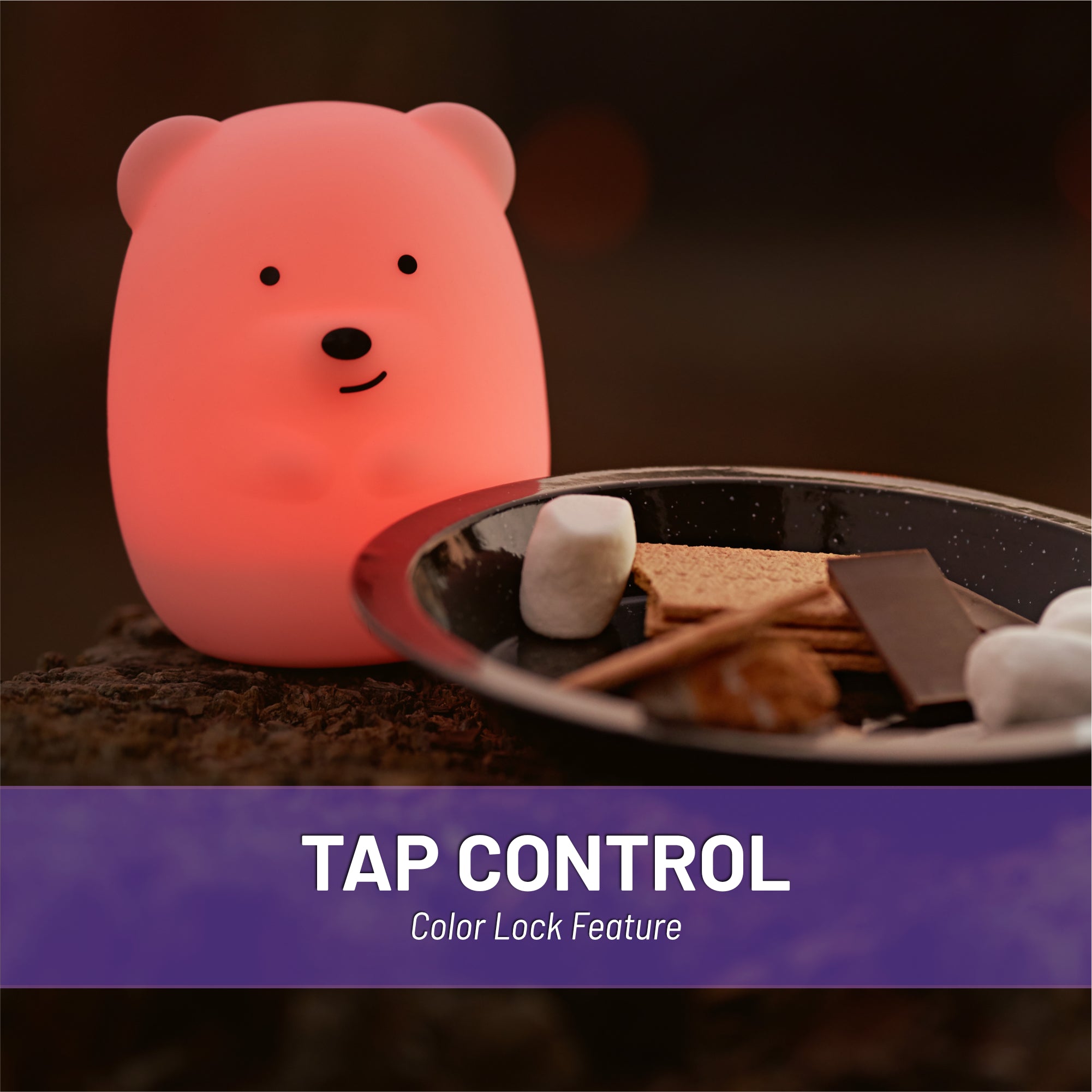 Lumipets® Bella The Bear- Children's Touch Night Light Junior