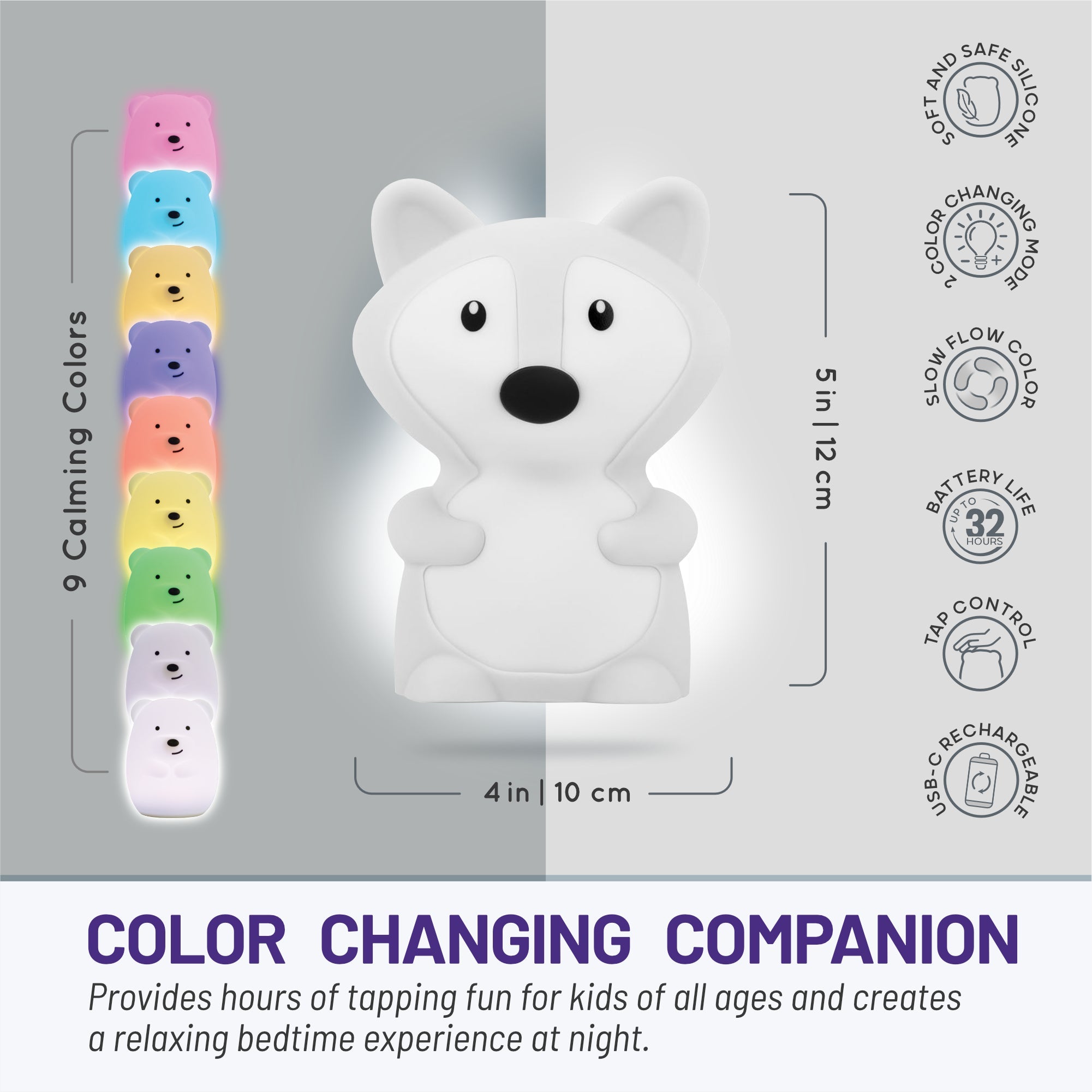 Lumipets® Felix The Fox- Children's Touch Night Light Junior