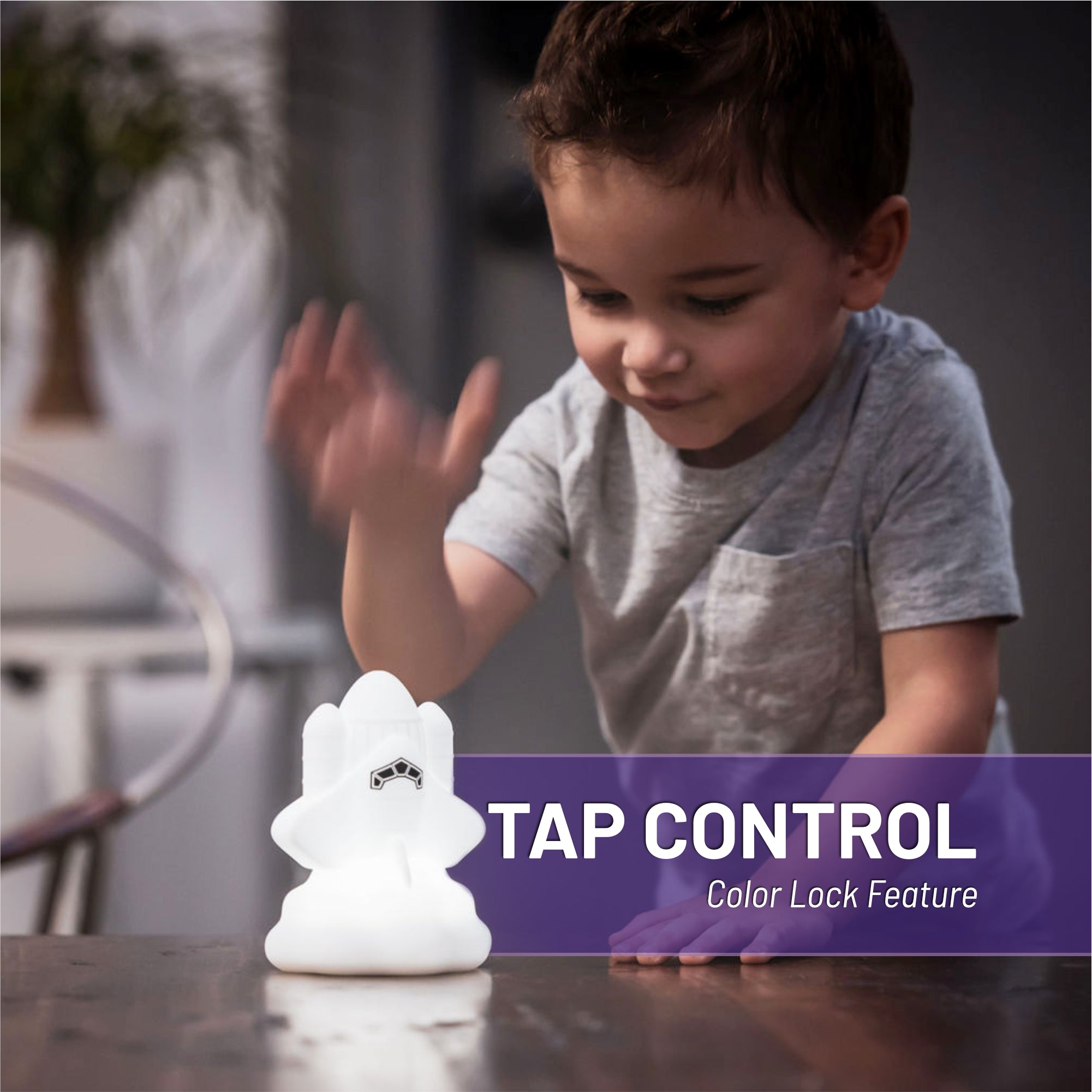 Lumipets® Rowdy The Rocket- Children's Touch Night Light Junior