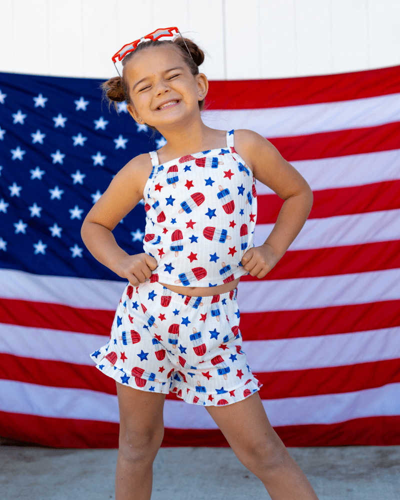 Luna Top & Bloomer Set - Patriotic Popsicles