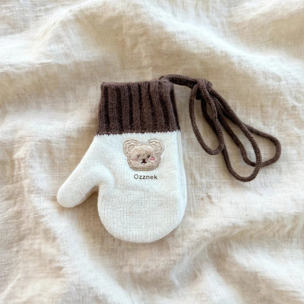 Kids Winter Gloves With String | Warm Toddler Mittens 2-5y