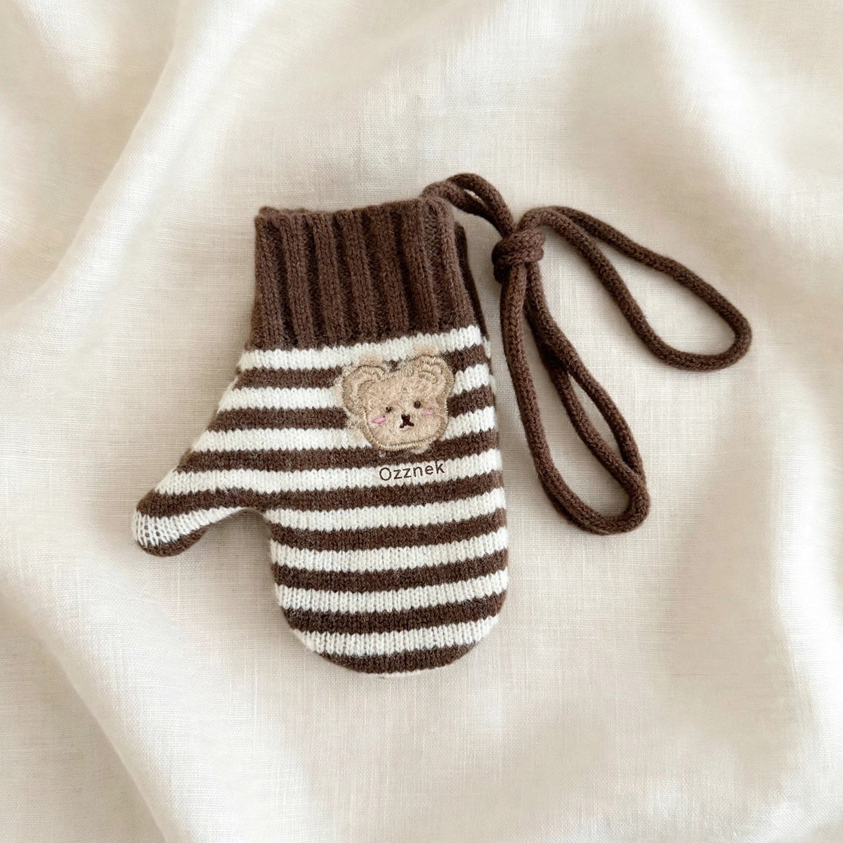 Kids Winter Gloves With String | Warm Toddler Mittens 2-5y