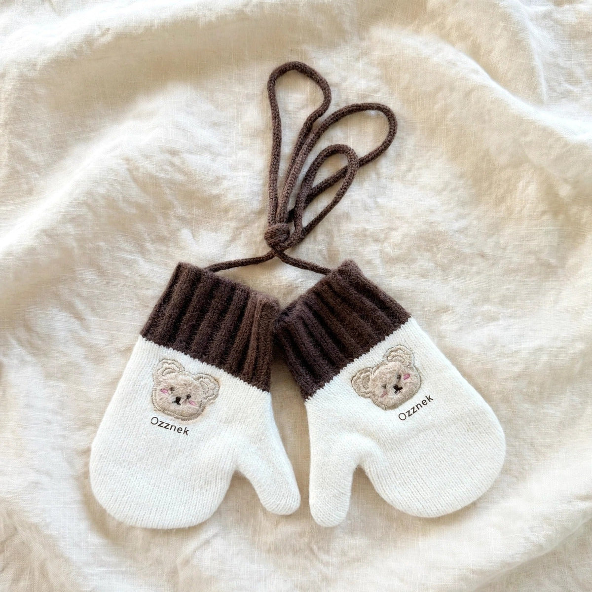 Kids Winter Gloves With String | Warm Toddler Mittens 2-5y