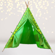 Kids Cotton Teepee Play Tent With Fairy Lights