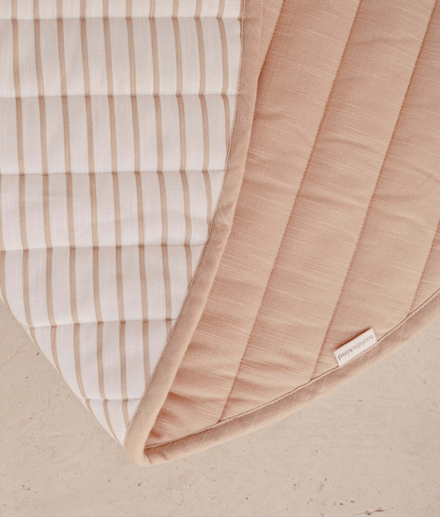 Quilted Cotton Reversible Playmats | Stripes - Sandstone