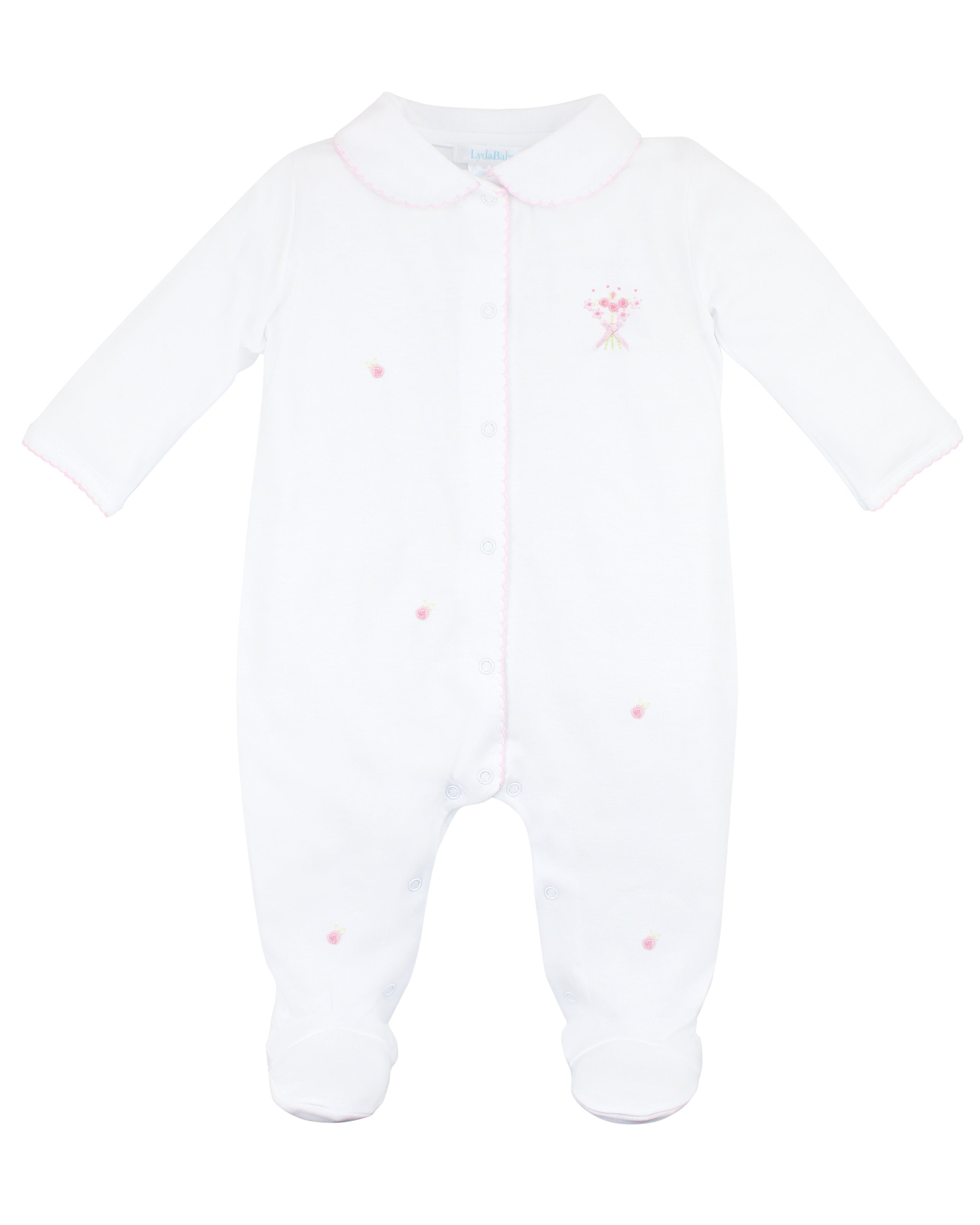 Tiny Bouquet Embroidery Footie | Baby Girl
