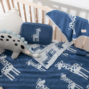 Giraffe Organic Cotton Baby Blanket And Burp Cloth Set