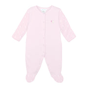 Baby Stork Printed And Embroidery Footie | Baby Girl
