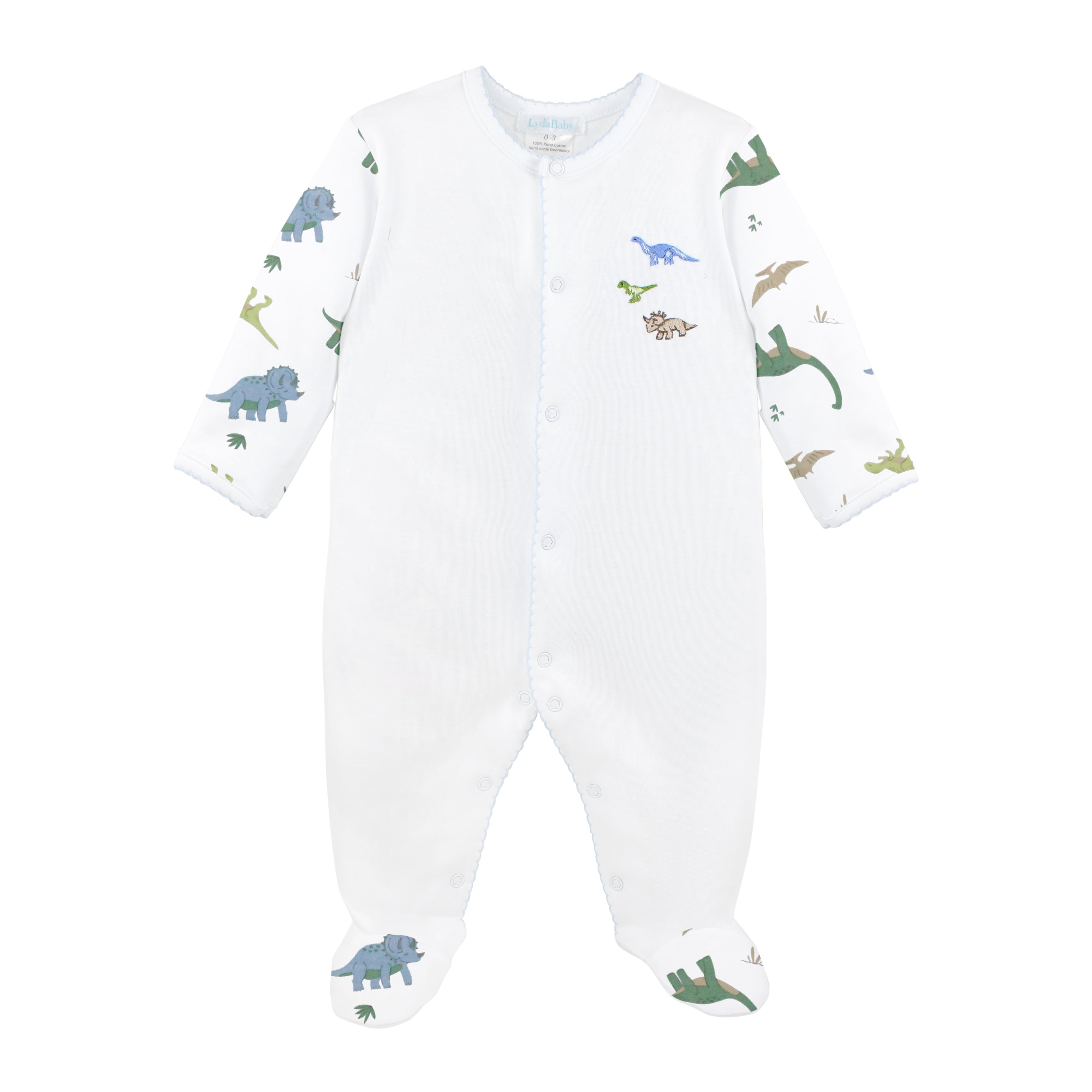 Dino World Printed And Embroidery Footie | Baby Boy
