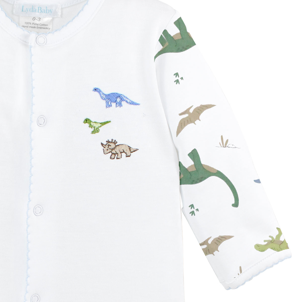 Dino World Printed And Embroidery Footie | Baby Boy