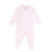 Sweet Roses Pink Embroidery Footie | Baby Girl