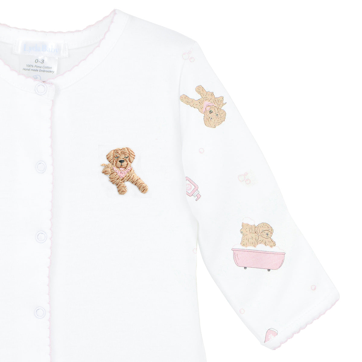 Pet Spa Printed And Embroidery Footie | Baby Girl