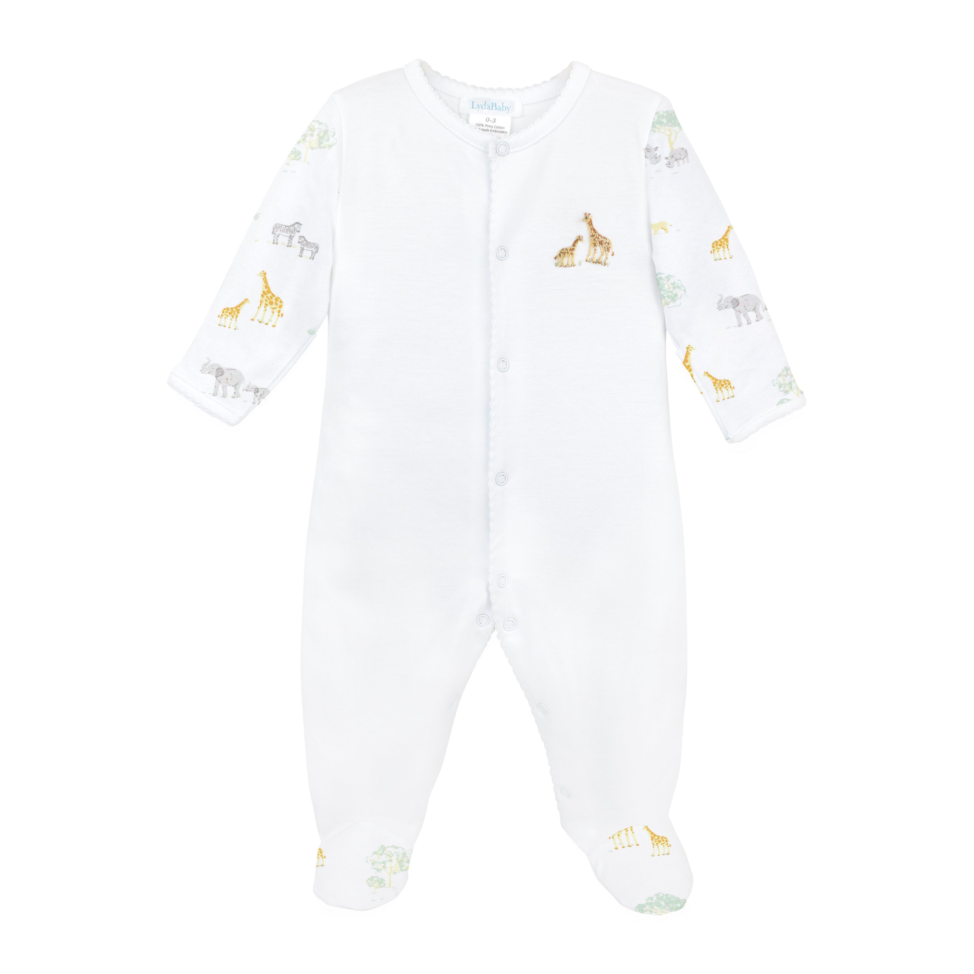 Safari Life Printed And Embroidery Footie | Baby Unisex