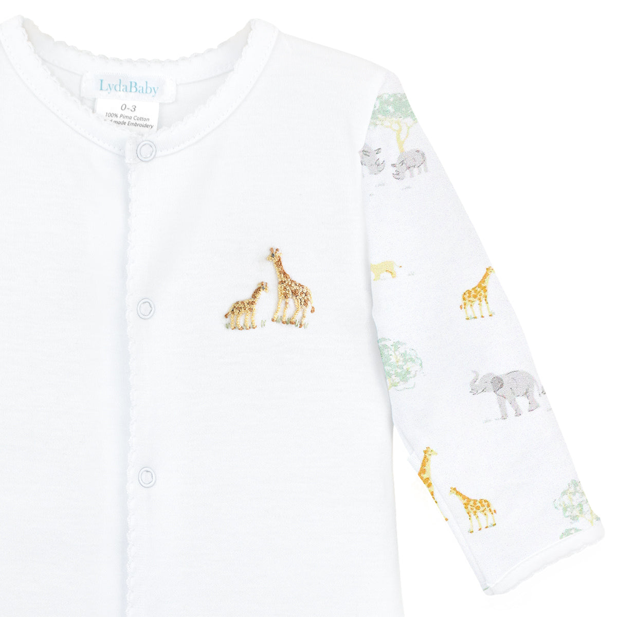 Safari Life Printed And Embroidery Footie | Baby Unisex