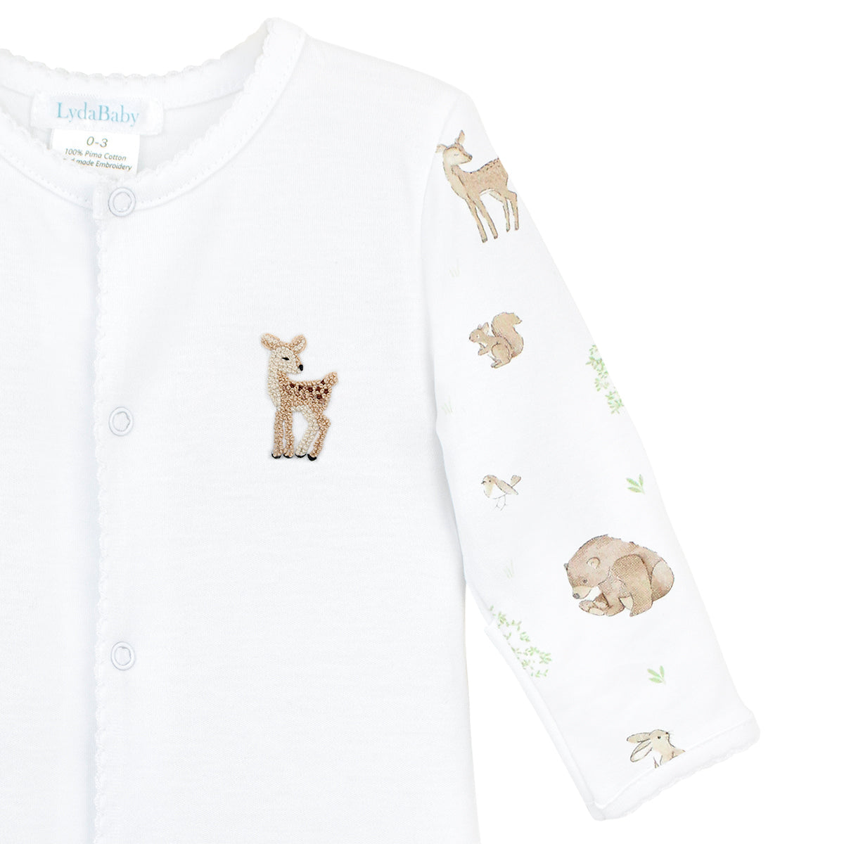 Woodland Friends Printed And Embroidery Footie | Baby Unisex