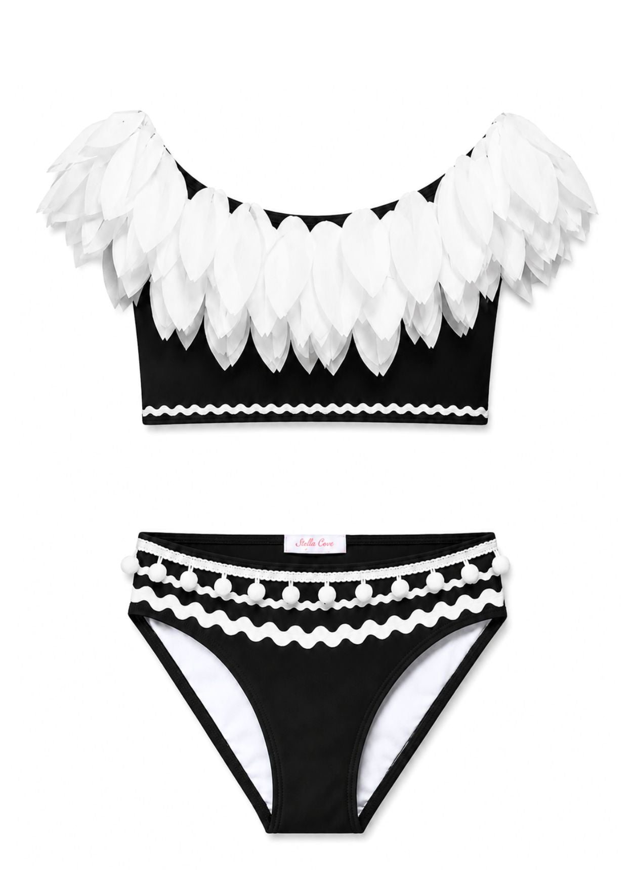 Black Bikini With Petals & Ric Rac