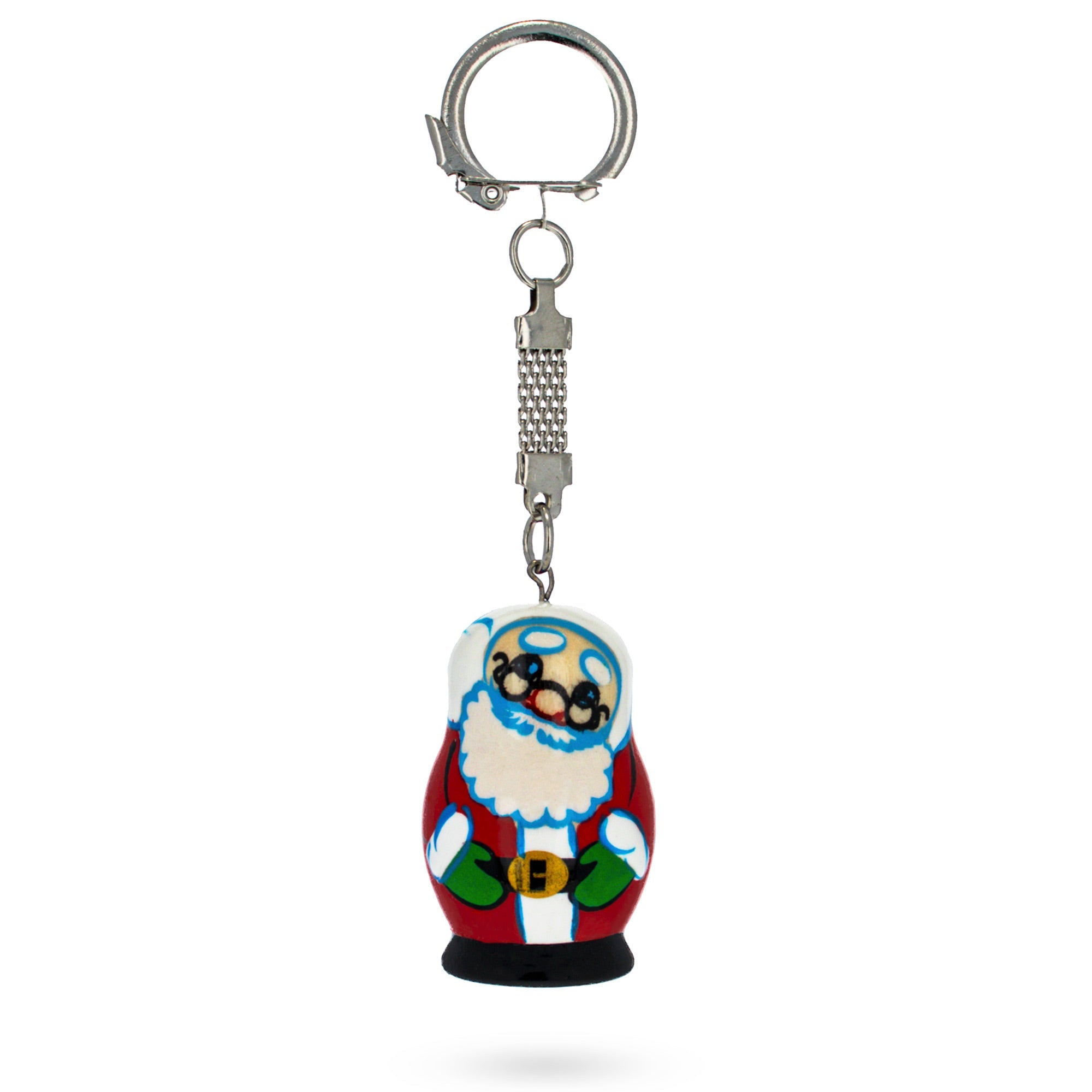 Santa Wooden Key Chain