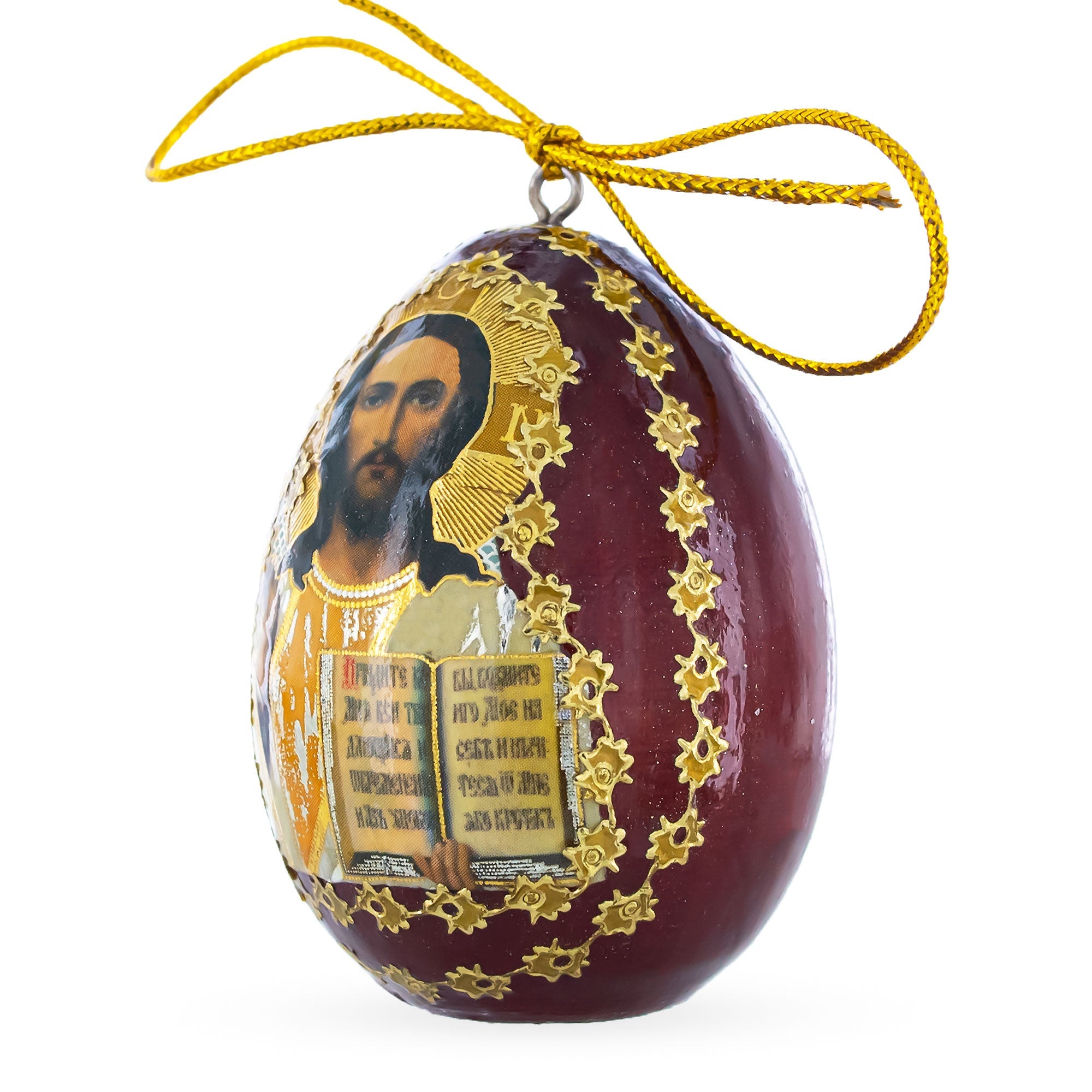 Jesus Christ Brown Wooden Easter Egg