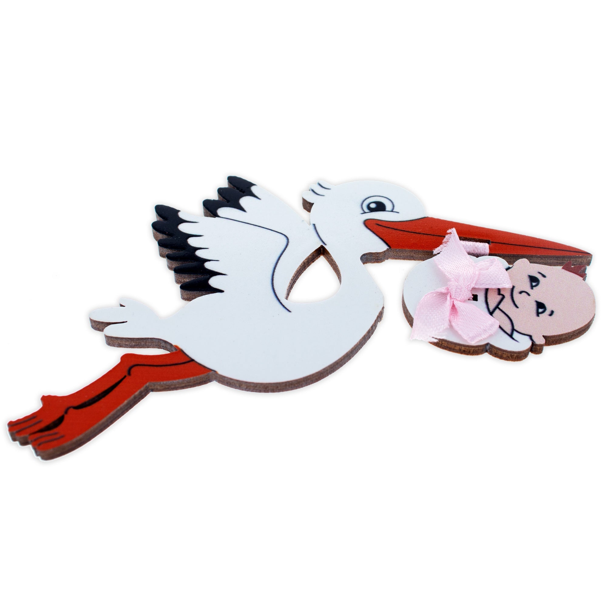 Stork Holding Boy Fridge Magnet