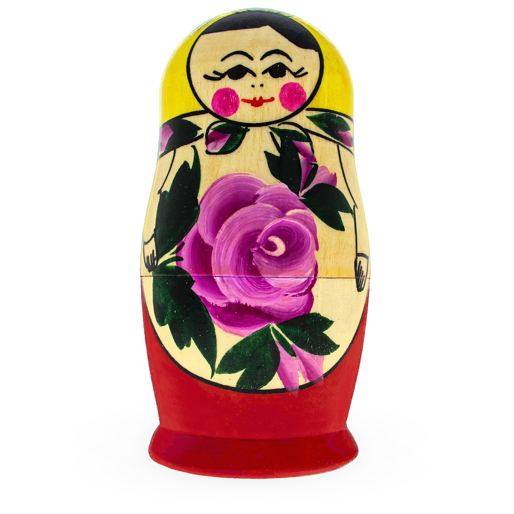 Set Of 5 Traditional Style Matryoshka Wooden Nesting Dolls