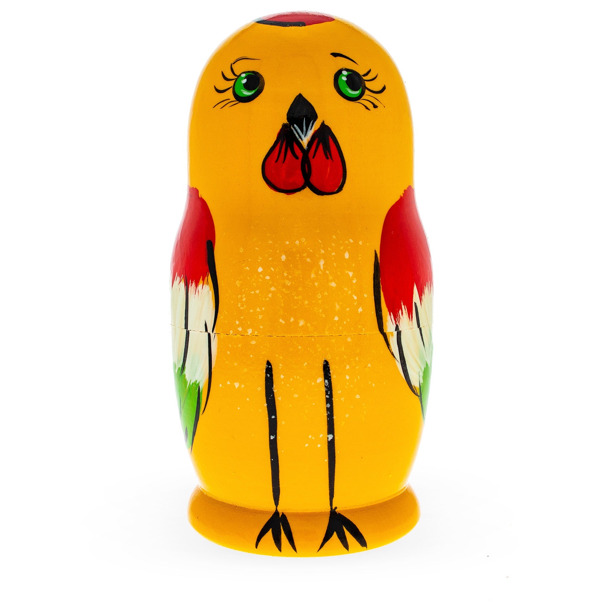 Set Of 5 Rooster Family Wooden Nesting Dolls