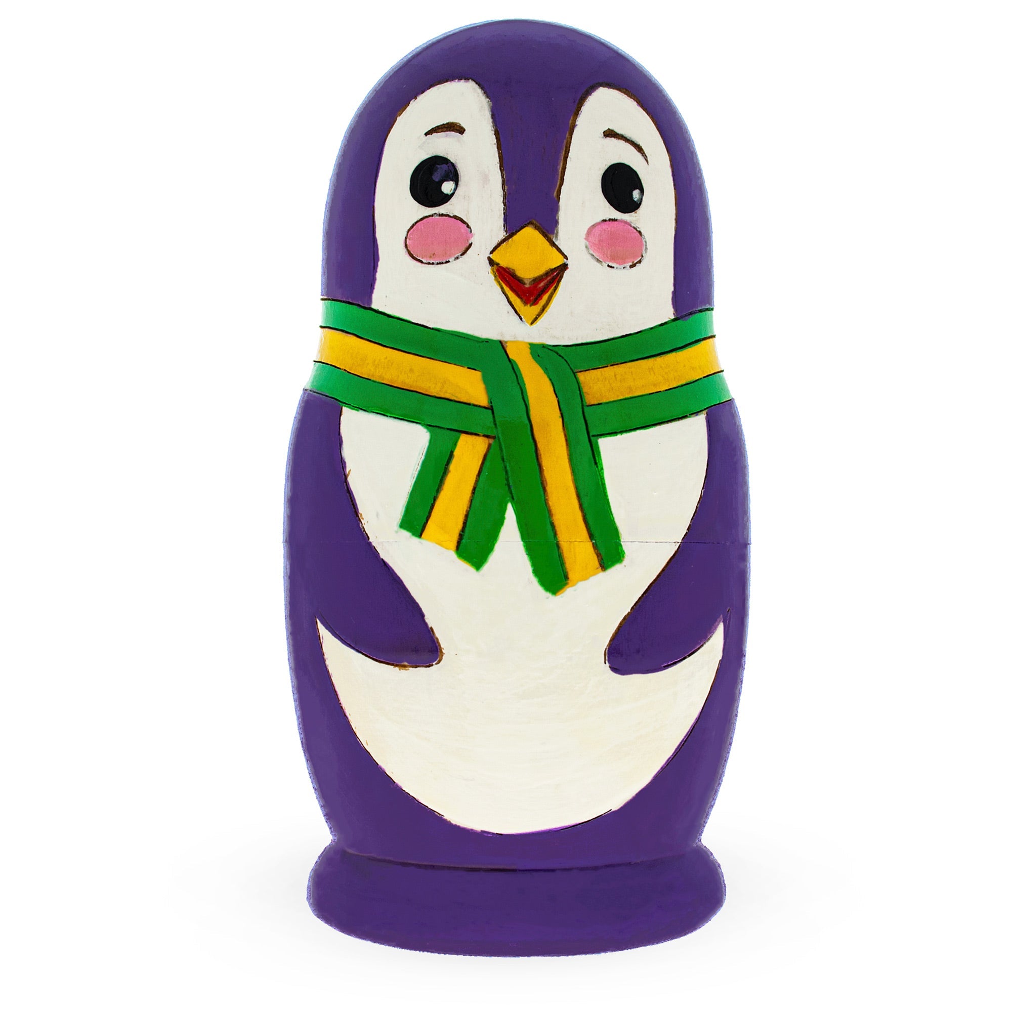 Set Of 3 Penguin Family Wooden Nesting Dolls